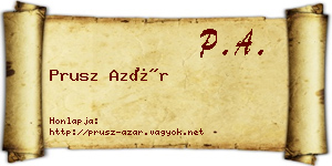 Prusz Azár névjegykártya